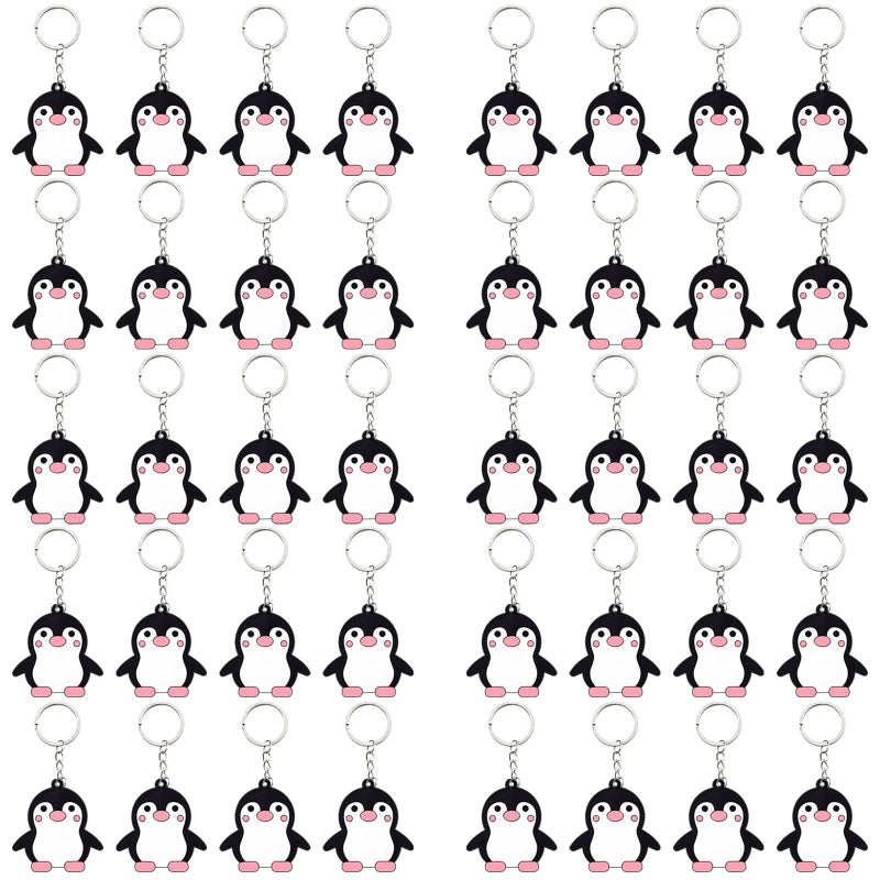 Elecrainbow 40 Pack Penguin Keyring Pack Party Favor for Penguin Lover Guest Return Gift Animal Themed Party Baby Shower Birthday