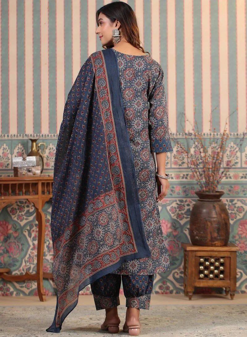 Ishin  Women Multi cotton Kurta set with Dupatta for Women | Best Price UAE