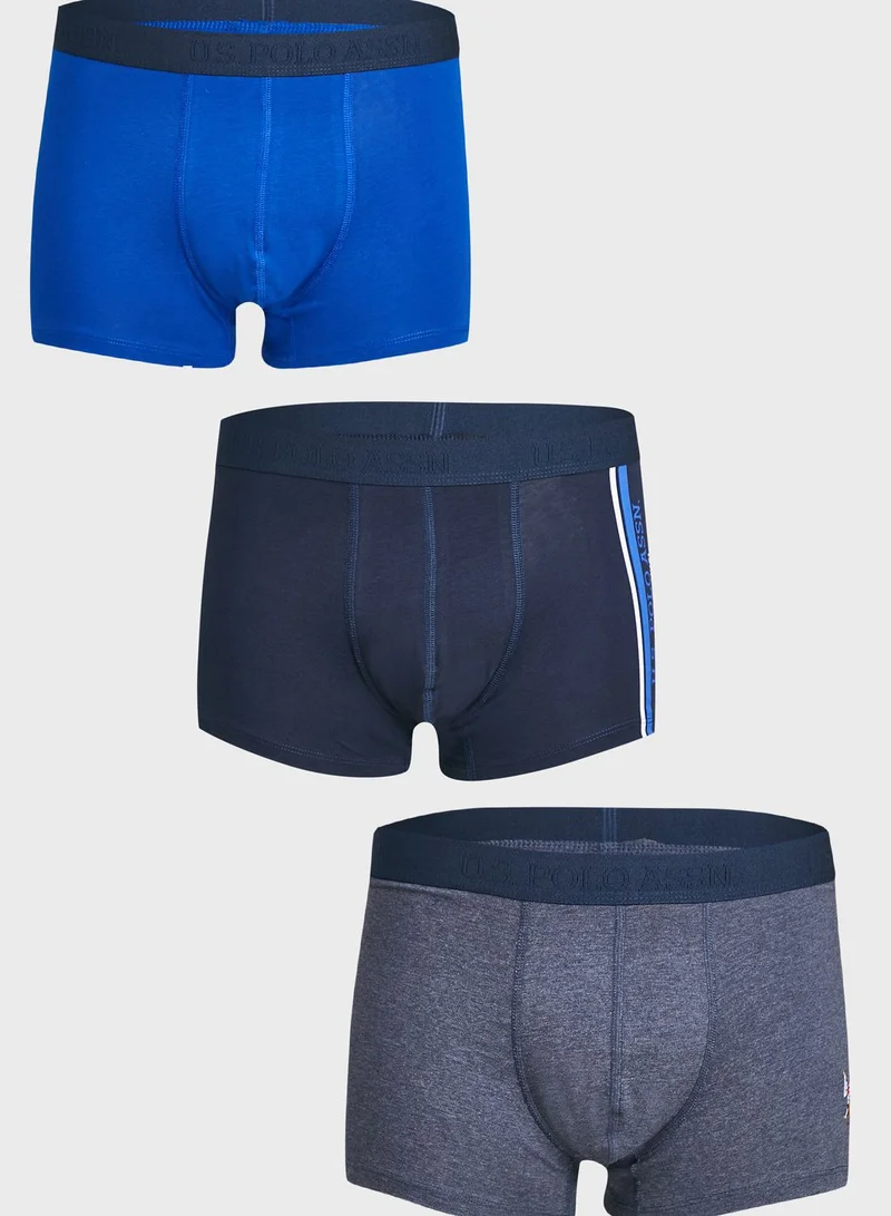 U.S. Polo Assn. 3 Pack Logo Print Trunks