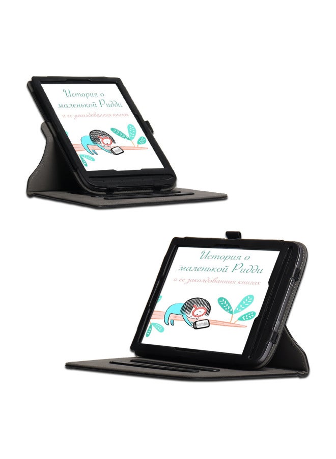 Pocketbook InkPad 3 Pro PB740 Protective Cover Electronic Book Rotating Leather Case 741 Reading Compatible With 6 Inch Devices-Color:Black-Applicable Model:Pocketbook InkPad 3 PB740 7.8 Inches  - Image 2