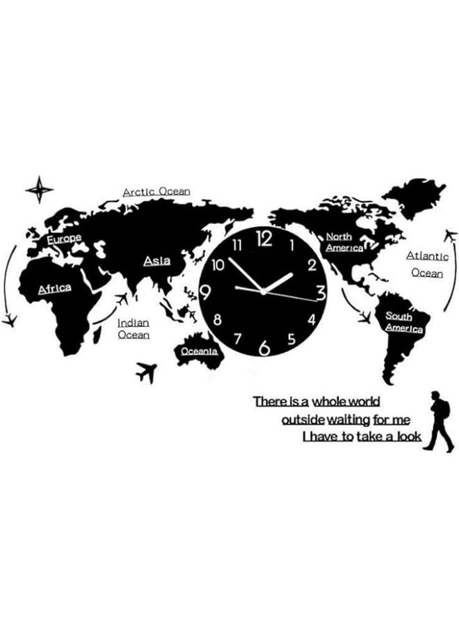 DETREND - New Arrival World Map Puzzle Acrylic 3D Wall Stickers Living Room Sofa Background DIY Art Wall Decor Study Room Decoration Black - Image 1