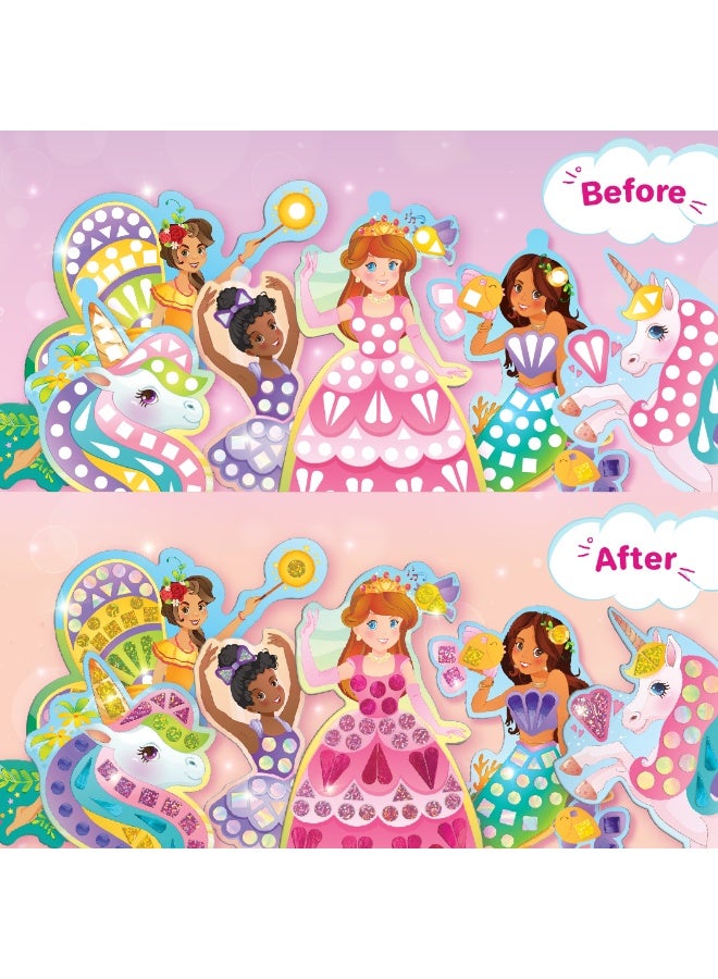 Imagimake Mirror Mosaic Princess & Unicorn DIY Art & Craft Kit | 950+ Foil Stickers | Kids Creative Toy - Image 5