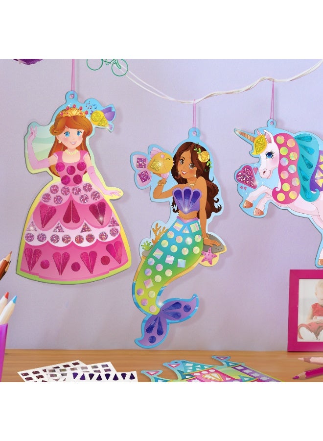 Imagimake Mirror Mosaic Princess & Unicorn DIY Art & Craft Kit | 950+ Foil Stickers | Kids Creative Toy - Image 4