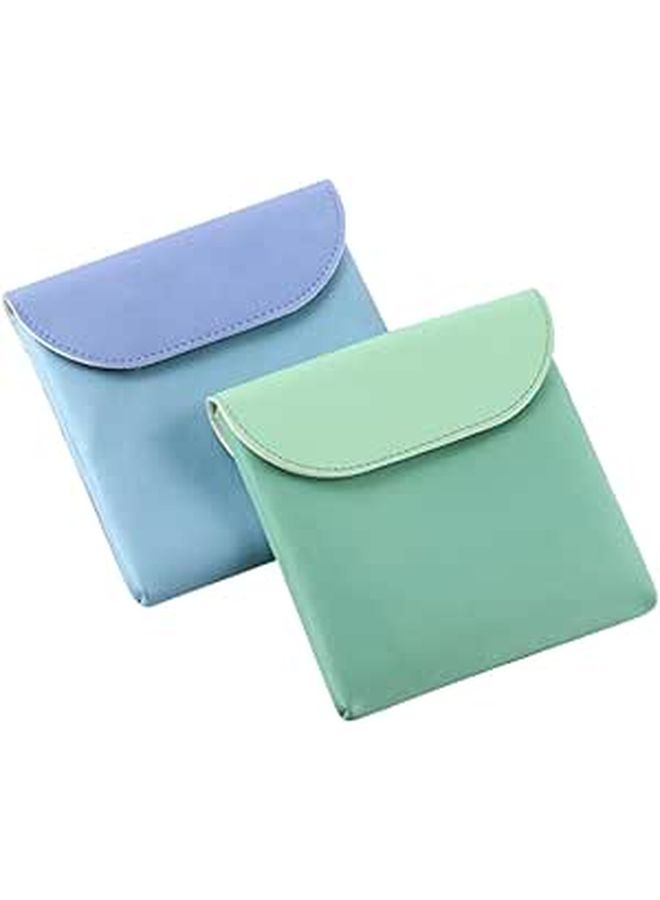 PU Period Bag 2 Pack Travel Pouch For Sanitary Napkins Washable Multi Purpose - Image 1