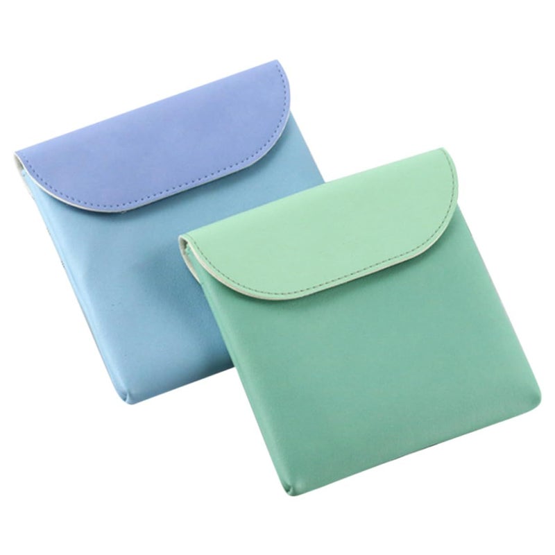 PU Period Bag 2 Pack Travel Pouch For Sanitary Napkins Washable Multi Purpose - Image 2