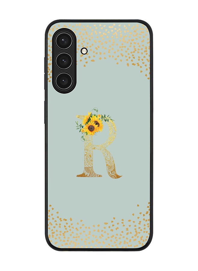 Stylizedd For Samsung Galaxy A17 / A17 4G Case,Slim fit Camera Protection, Shockproof Thin Phone cover  - Custom Floral Monogram - R  (Light Grey )