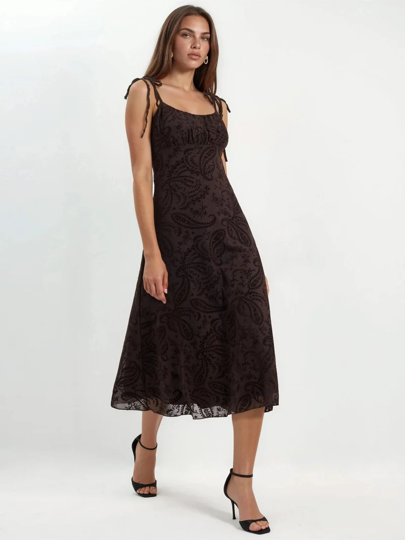 Hiccup Floral A-Line Tulle Midi Dress