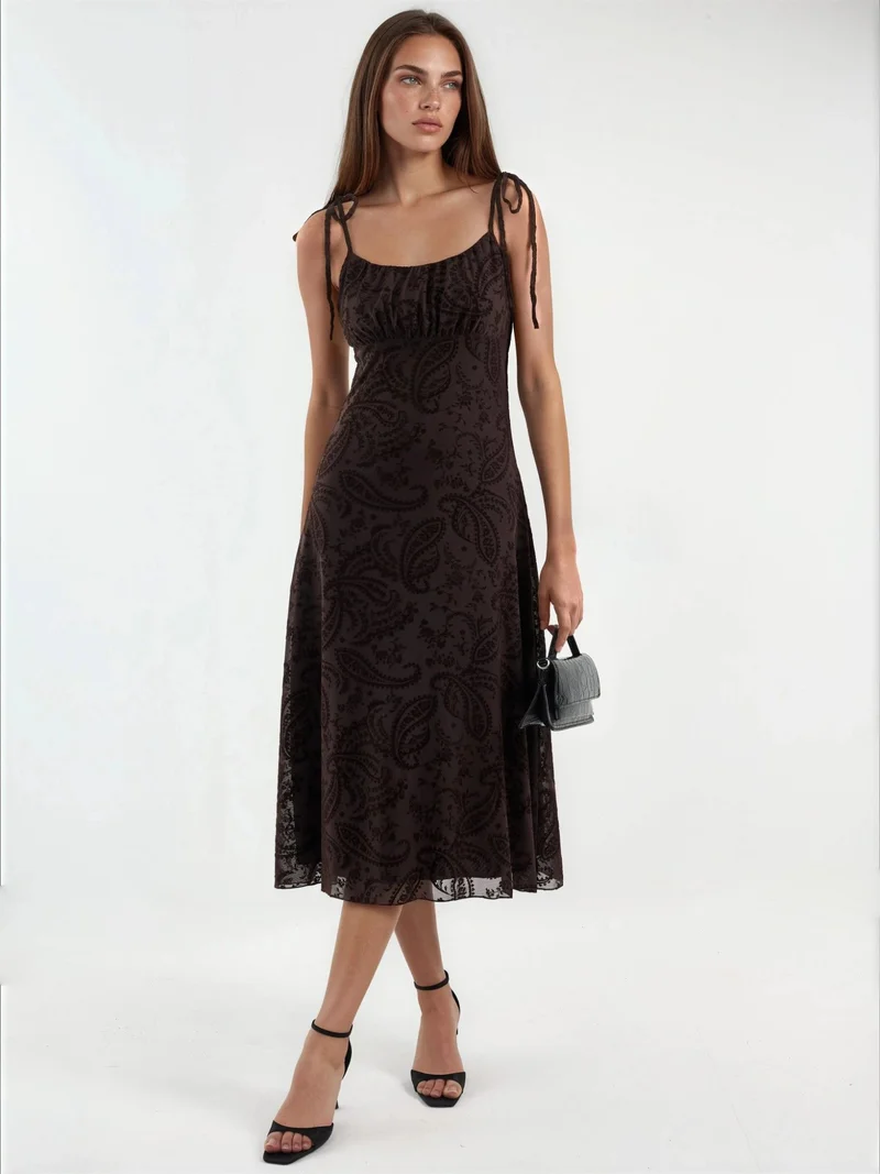 Hiccup Floral A-Line Tulle Midi Dress