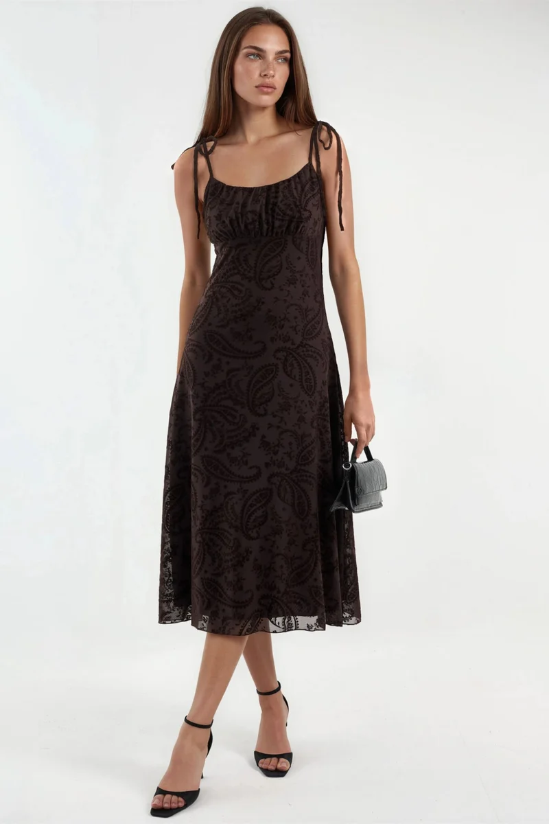 Hiccup Floral A-Line Tulle Midi Dress