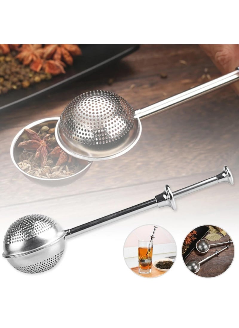 KIRIADA KIRIADA Stainless Steel Tea Infuser Strainer Filter Ball Shaped Long Handle Tea Infuser Ideal for Steeping Leaf Teas Flowers Herbs Easy to Use Durable Convenient Green Tea Infuser tea filter  - Image 5