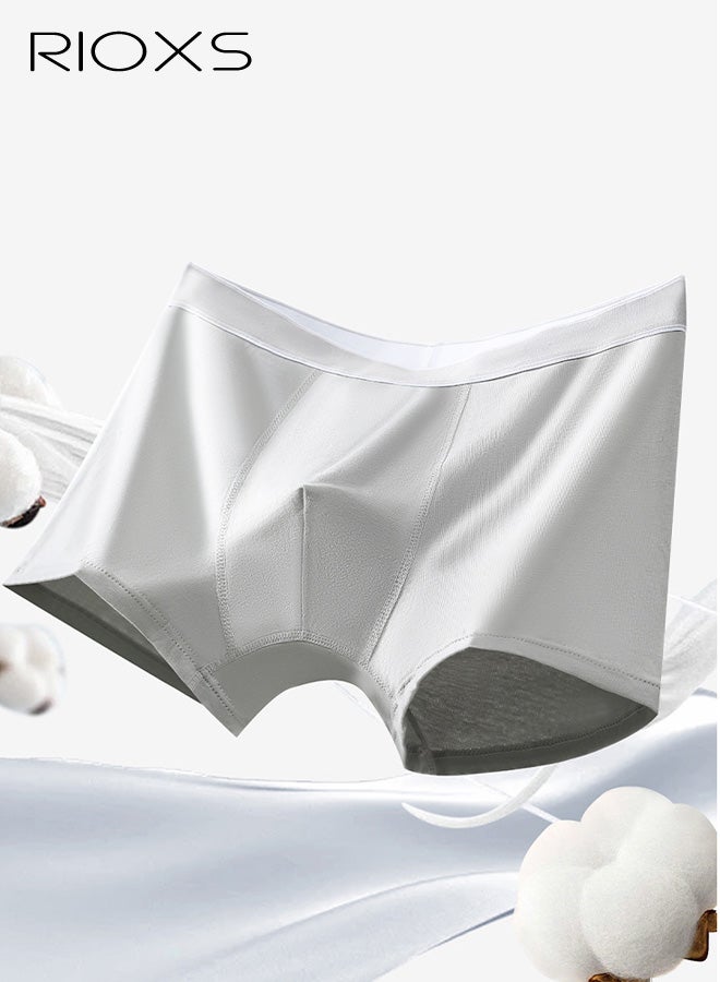 ريوكس مجموعة من 3 قطع من ملابس داخلية بوكسر للرجال، ملابس داخلية قطنية مرنة وجيدة التهوية (95% قطن)، ناعمة تمتص الرطوبة ولا تسبب انزلاقًا للأعلى للرجال، أسود + رمادي فاتح + رمادي غامق - Image 5