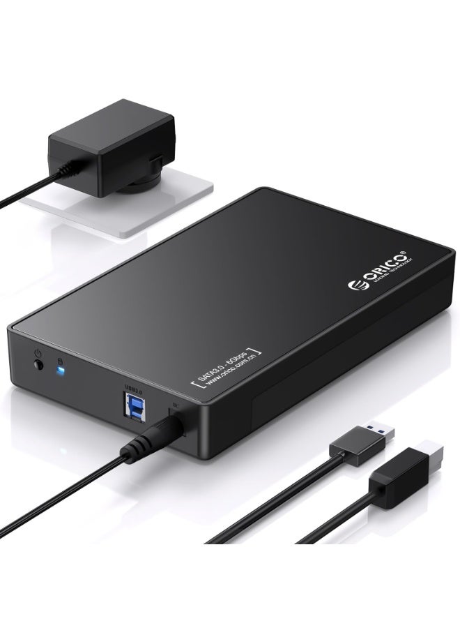 Orico ORICO USB 3.0 External Hard Drive Enclosure for 3.5/2.5 Inch SATA Hard Drives/SSD Up to 20 TB, 3.5'' Tool-Free HDD Enclosure with 12V/2A Power Supply and UASP Acceleration  - Image 1