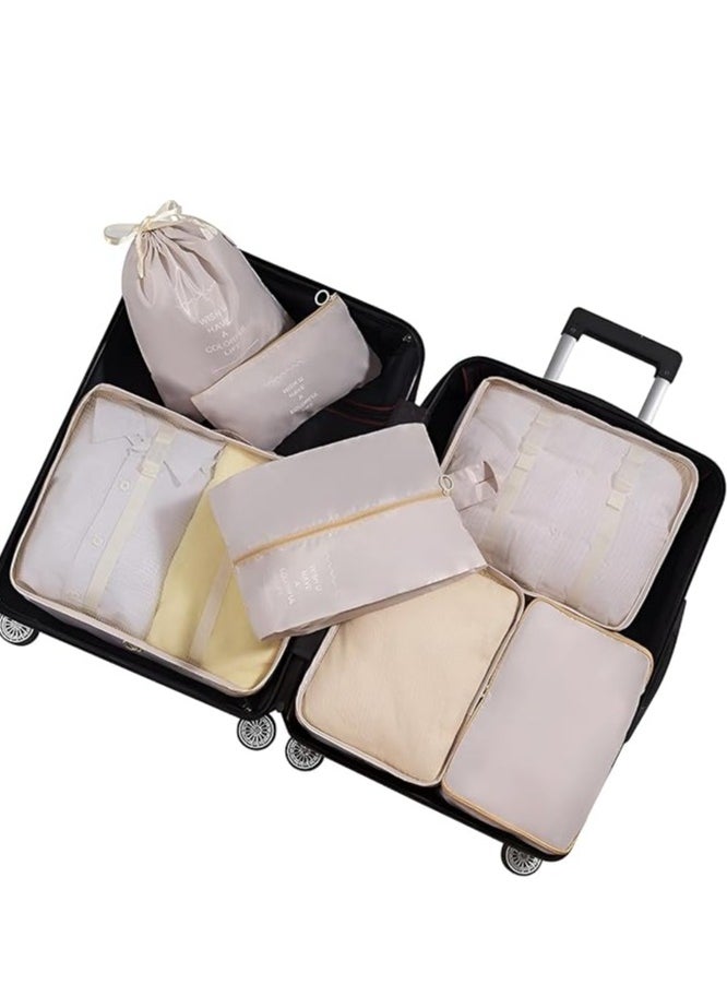 Travel Bag Organizer Set - 7 Pieces in Various Sizes for Organizing Clothes and Accessories - Stylish and Durable Design for Travel and On-the-Go
