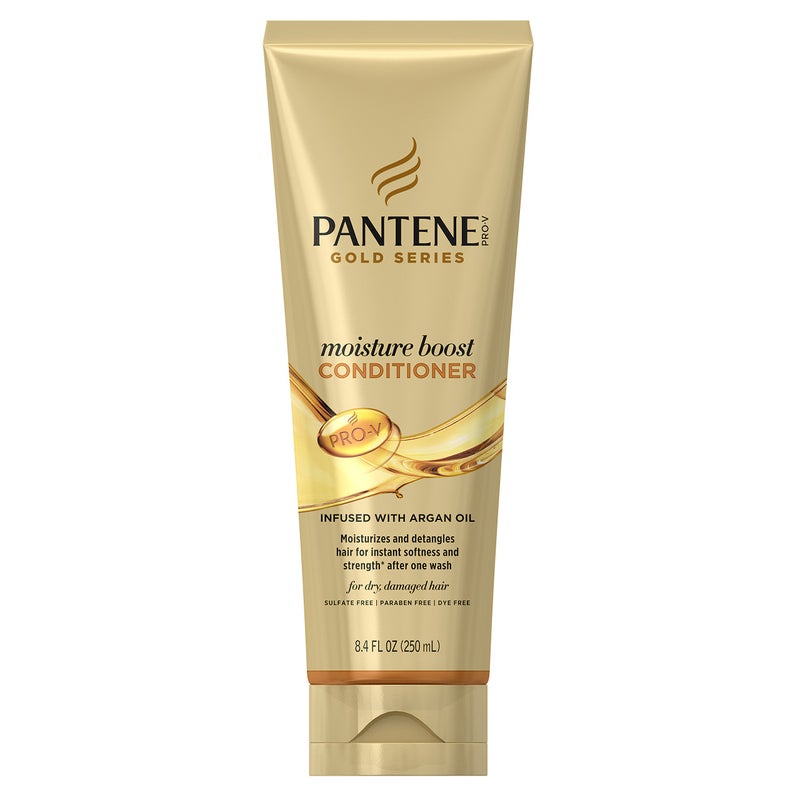 Pantene Gold Series Sulfate-Free Moisture Boost Conditioner Infused with Argan Oil for Curly, Coily Hair, 8.4 fl oz - Image 1