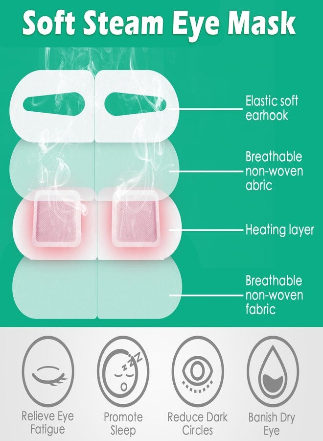 Silicherry 50 Packs Steam Eye Mask for Dry Eyes Spa Warm Sleep Mask Self Heating Disposable Eye Masks for Home Office Travel Eyestrain Relieve(Unscented) - Image 3