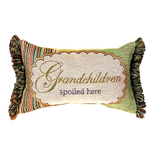 Manual Woodworker Manual 12.5 x 8.5-Inch Decorative Throw Pillow, Grandchildren Spoiled Here - Image 3