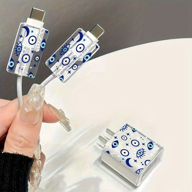 3Pcs TPU Printed Protective Case for iPhone Charging Cable, Compatible with 20W Power Adapter, Prevent Cord Damage and Extend Cable Life - Image 2
