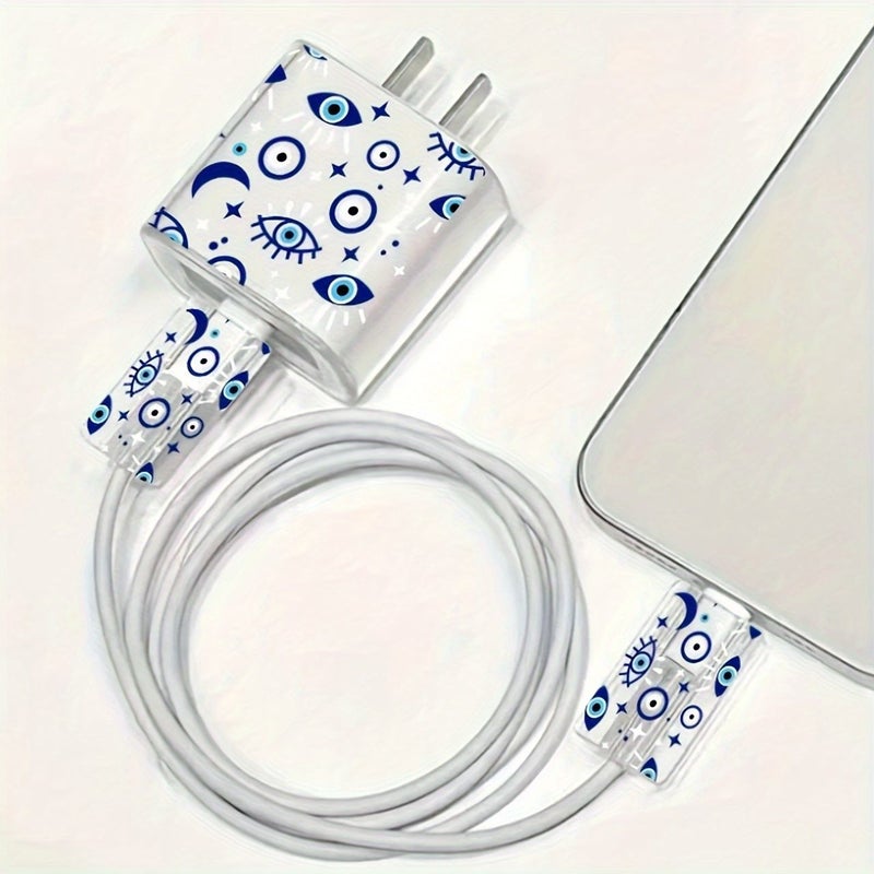 3Pcs TPU Printed Protective Case for iPhone Charging Cable, Compatible with 20W Power Adapter, Prevent Cord Damage and Extend Cable Life - Image 4