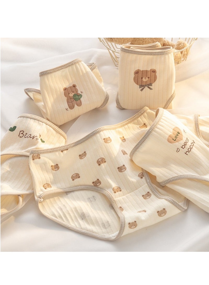 مجموعة من 5 ملابس داخلية قطنية أنيقة بخصر متوسط، ملابس داخلية مريحة وجيدة التهوية للفتيات - Image 1