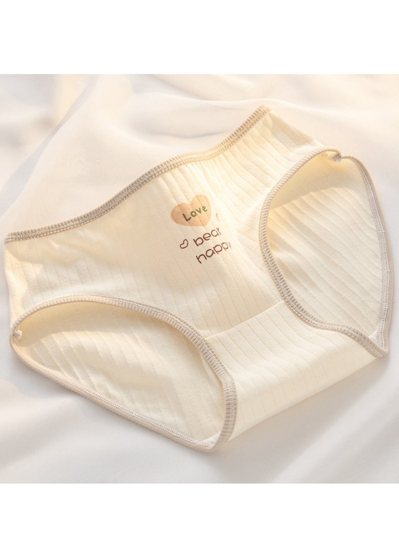 مجموعة من 5 ملابس داخلية قطنية أنيقة بخصر متوسط، ملابس داخلية مريحة وجيدة التهوية للفتيات - Image 4