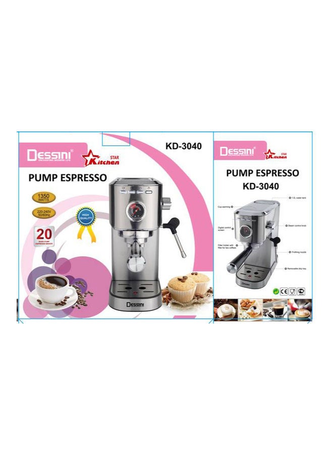 DESSINI Pump Espresso 20 Bar 1 L 1000 W 3040 silver - Image 3