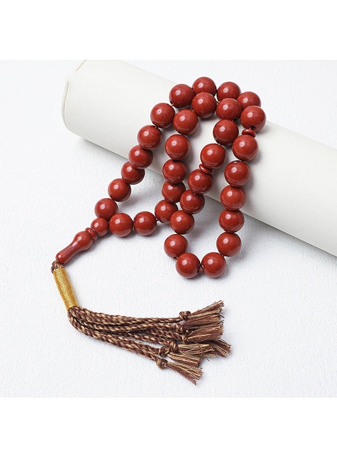 NIBEMINENT 33 Muslim Prayer Beads Orange Red/14mm 
