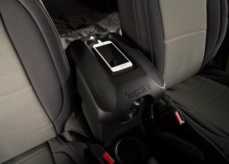 Rugged Ridge Center Console Cover, W/Phone Holder, Black 13107.62 Fits 2011-2018 Jeep Wrangler JK - Image 4