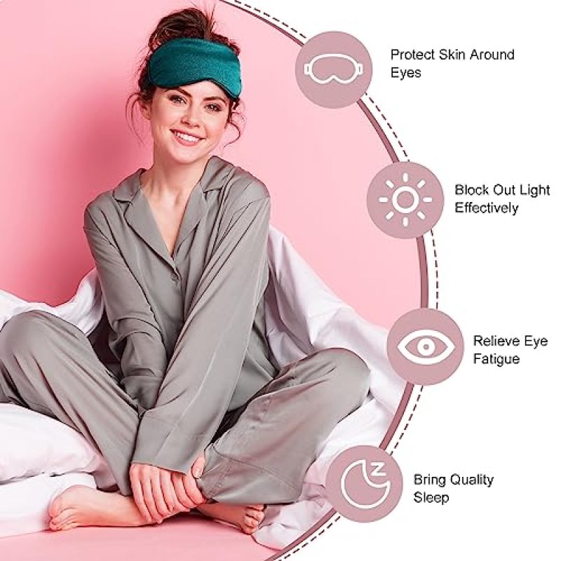 Silk Sleep Mask 30-Pack Premium Silk Adjustable Elastic Strap - Lightweight Portable With Storage Bags Block Light for Home Travel Commute Daily Rest - Image 3