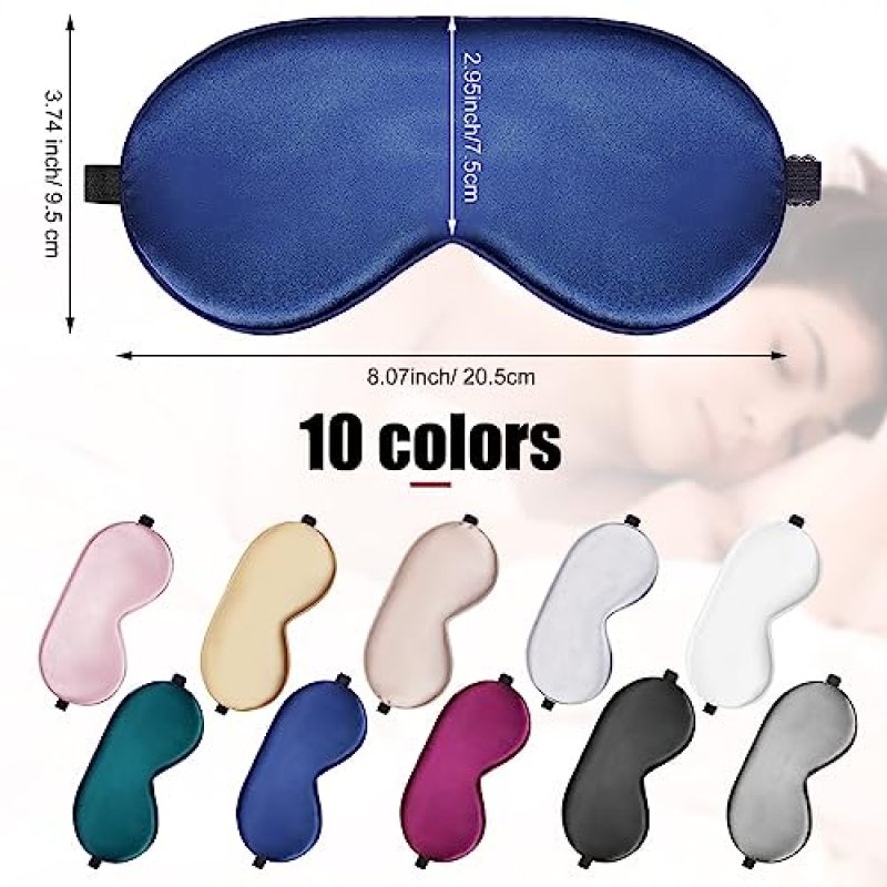 Silk Sleep Mask 30-Pack Premium Silk Adjustable Elastic Strap - Lightweight Portable With Storage Bags Block Light for Home Travel Commute Daily Rest - Image 2