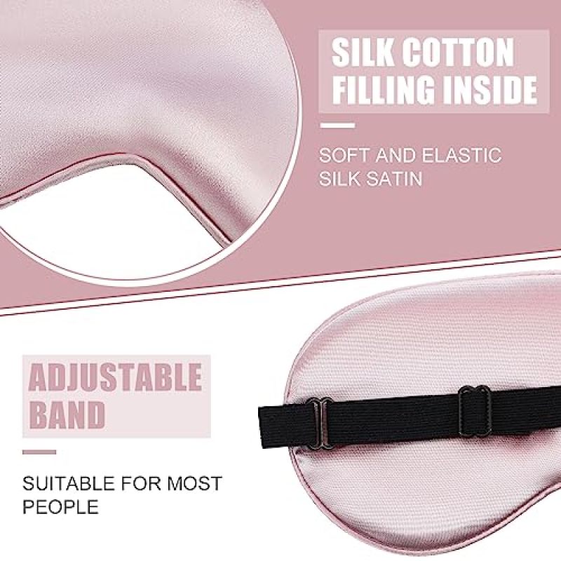 Silk Sleep Mask 30-Pack Premium Silk Adjustable Elastic Strap - Lightweight Portable With Storage Bags Block Light for Home Travel Commute Daily Rest - Image 4