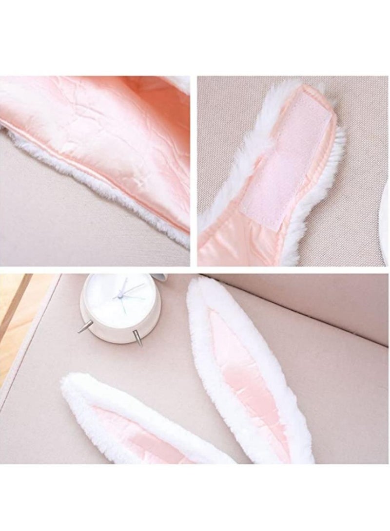 إيونتو قبعات نسائية من القطيفة على شكل آذان أرنب دافئة وناعمة ومريحة - Image 2