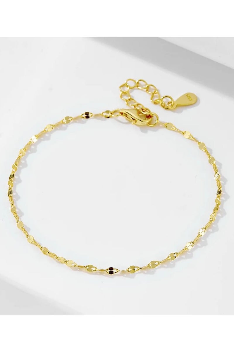 Luxuria 18K Gold Plated Stainless Steel Anklet Bracelets for Women, Simple Elegant Summer Anklet Boho Snake Bone Chain Beach Foot Jewelry - Image 2