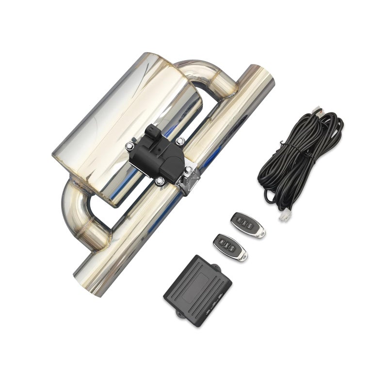 Peastorm 3 Inch Electric Valvetronic Exhaust Cutout with Muffler Exhaust Valve Kit 1 Wireless Remote Controller 1 Muffler