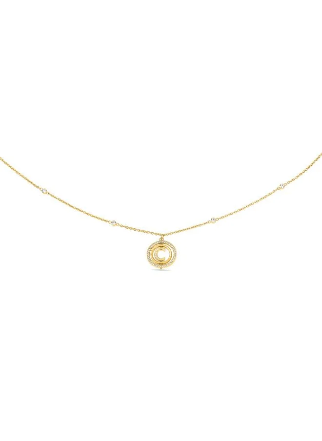 CERRUTI 1881 Small Supreme Round Gold Plated Necklace,Bracelet and Earrings Set box for Womens