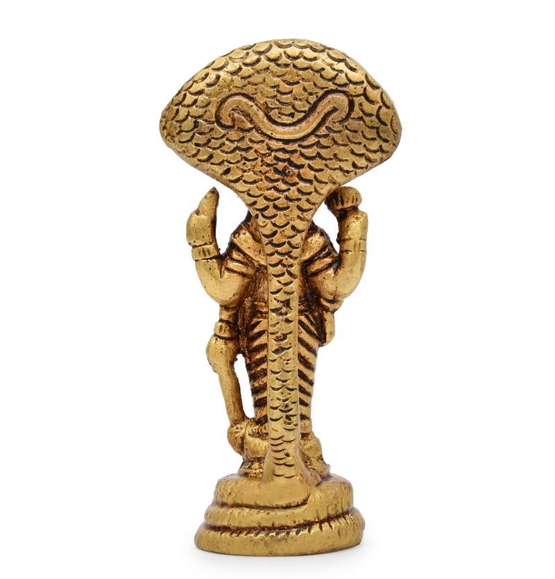 AARGKRAFT Brass Lord Vishnu Standing on Sheshnag Lord Vishnu with Serpent King Sheshnag Brass - Image 4