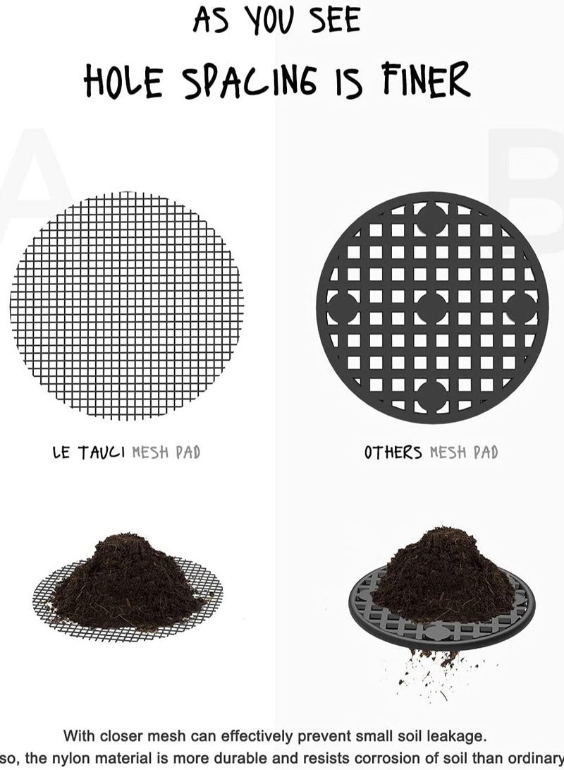 Luckam Flower Pot Hole Mesh Pad, 50 Pack 4x4 Inch Garden's Drainage Mesh Hole Screens Prevent Soil Loss Anti, Flower Pot Bottom Hole Gasket Breathable Filter Pad Gardening Tools - Image 3