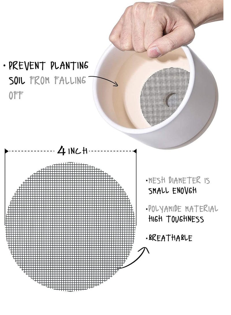 Luckam Flower Pot Hole Mesh Pad, 50 Pack 4x4 Inch Garden's Drainage Mesh Hole Screens Prevent Soil Loss Anti, Flower Pot Bottom Hole Gasket Breathable Filter Pad Gardening Tools - Image 2