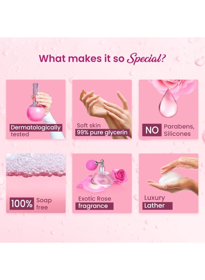 دابر جل الاستحمام دابر جولاباري - زيت الورد الدمشقي والجوجوبا - 250 مل | حبات خلاصة الورد للتقشير | خالٍ من البارابين والسيليكون | 99% جلسرين نقي | غسول للجسم خالٍ من الصابون بنسبة 100% - Image 5