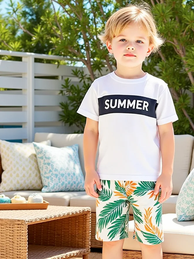 Take Two Take Two Kids Multi 2pcs Graphic Print Short Sleeve T-Shirt and Shorts