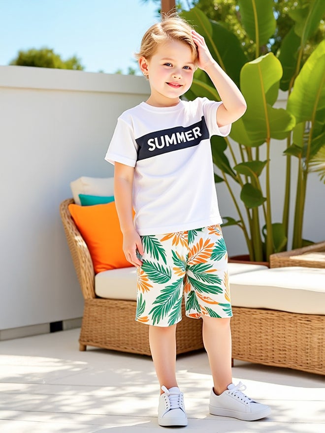 Take Two Take Two Kids Multi 2pcs Graphic Print Short Sleeve T-Shirt and Shorts - Image 3