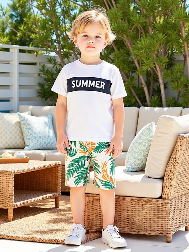 Take Two Take Two Kids Multi 2pcs Graphic Print Short Sleeve T-Shirt and Shorts - Image 4