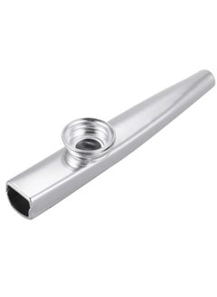 Mike Music Metal Kazoo Aluminum Alloy Kazoo Musical Instrument for Child Adult Beginner Guitar Ukulele Companion Flute Accompaniment Instrument - Silver  - Image 1