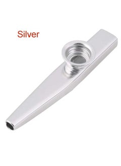 Mike Music Metal Kazoo Aluminum Alloy Kazoo Musical Instrument for Child Adult Beginner Guitar Ukulele Companion Flute Accompaniment Instrument - Silver  - Image 2