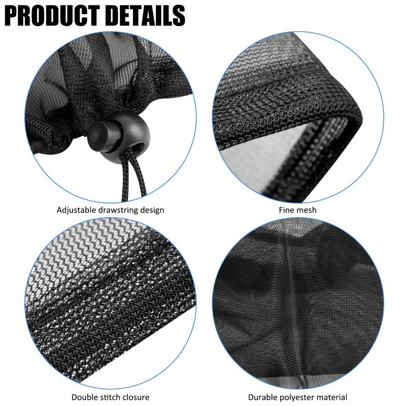 bruwaa 4 Pcs Mesh Cover for Rain Barrels with Drawstring, Rain Barrel Netting Screen to Collect Rainwater from Gutter, Keeps Leaves and Debris from Falling into Rain Barrels for Outdoor Garden-39 Inch - Image 3