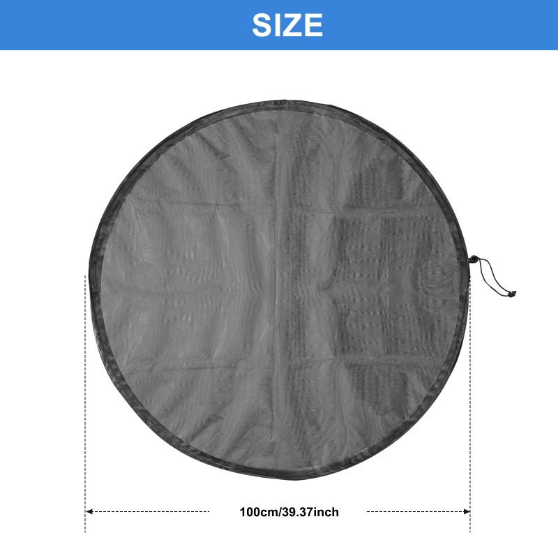 bruwaa 4 Pcs Mesh Cover for Rain Barrels with Drawstring, Rain Barrel Netting Screen to Collect Rainwater from Gutter, Keeps Leaves and Debris from Falling into Rain Barrels for Outdoor Garden-39 Inch - Image 2