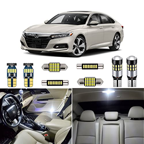 AUTOGINE 14 Piece White LED Interior Lights Kit for Honda Accord 2013 2014 2015 2016 2017 2018 2019 2020 2021 2022 Super Bright 6000K LED Interior Light Bulbs Package + Install Tool - Image 1