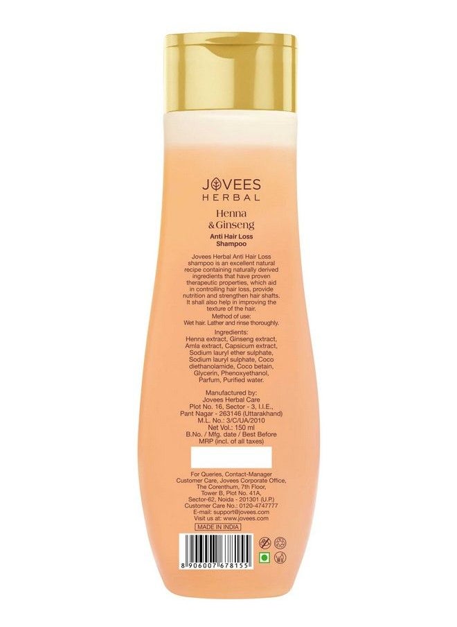Jovees - Henna & Ginseng Anti Hair Loss Shampoo For Nourishes Hair Shaft And Reduces Hair Fall For Hair Type 150 Ml - Image 1