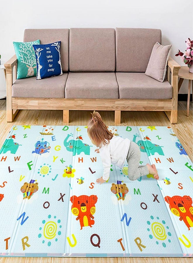 Foldable Baby Play Mat Floor Mat Reversible Waterproof Foam Padded Play Mat for Infants Babies Toddlers Plays and Tummy Time Foldable  Baby Crawling mat with Travel Bag for Indoor and Outdoor 180*20 - Image 1