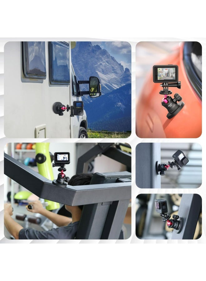 ULANZI Magnetic Camera Mount for GoPro, Strong Magnetic Mount with 360° Rotation Ball Head and Built-in 6 Magnets, Compatible with GoPro Hero 11/10/9/8/7/6, DJI OSMO Action, Insta360 - Image 5