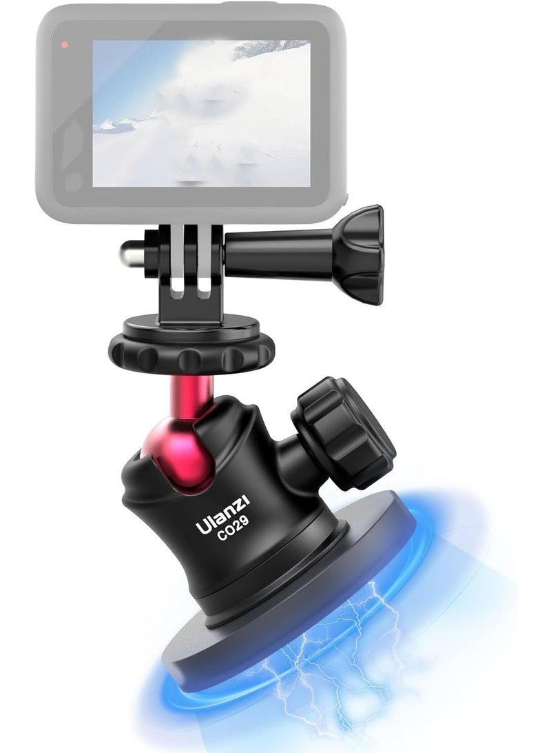ULANZI Magnetic Camera Mount for GoPro, Strong Magnetic Mount with 360° Rotation Ball Head and Built-in 6 Magnets, Compatible with GoPro Hero 11/10/9/8/7/6, DJI OSMO Action, Insta360 - Image 1
